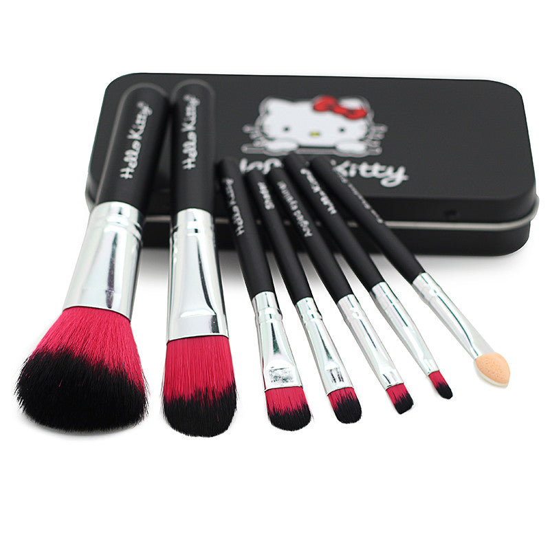 ☆Hello Kitty Makeup Brush Set 7 PCs ☆ Black or Pink Cute Kitty