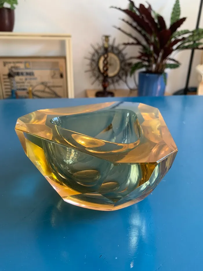 MURANO ムラノ イエロー ミルフィオリ お碗 皿 MURANO ムラノ イエロー