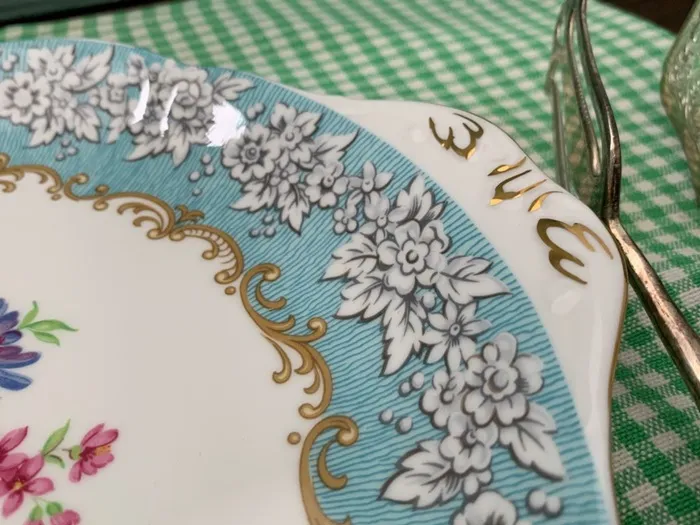 逸品 朱地アールデコ様式 ケーキ皿 飾り皿 ロイヤルアルバート 英国