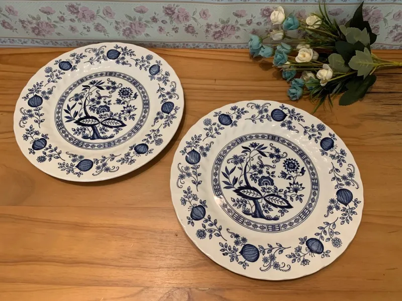 イギリスアンティーク 保温プレート ブルー＆ホワイト 19世紀 イギリス