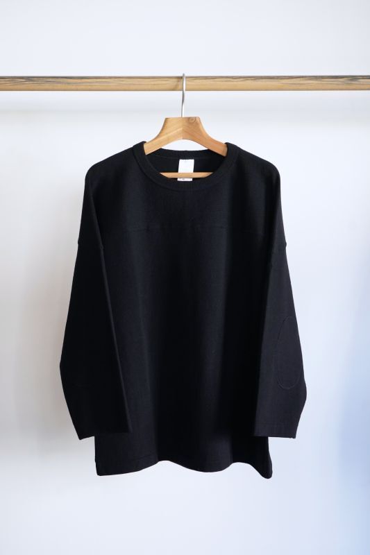 COMOLI フットボールTシャツ black size2