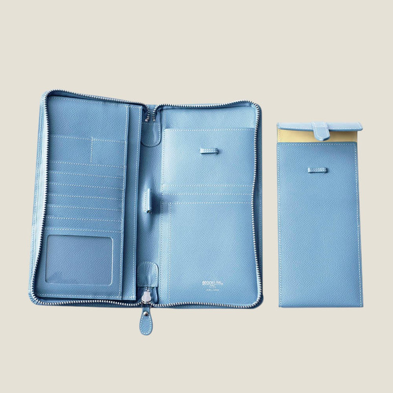 フレンチカーフ] パスポートケースcolor：アクアブルー – BROOKLYN MUSEUM