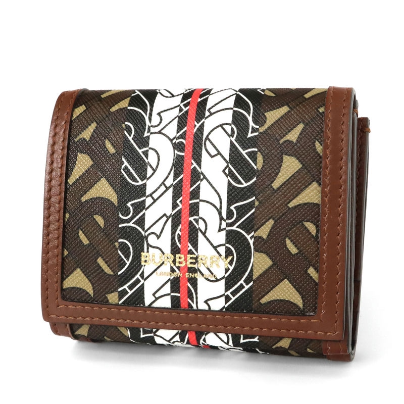 Brandol / BURBERRY バーバリー 二つ折り財布 TBモノグラム ブラウン系