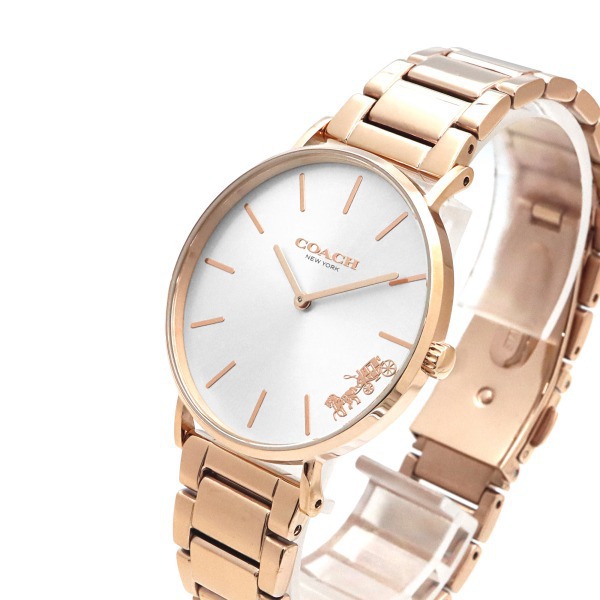 稼働品 箱付き 美品 コーチ 腕時計 レディース フラワーデザイン 馬車