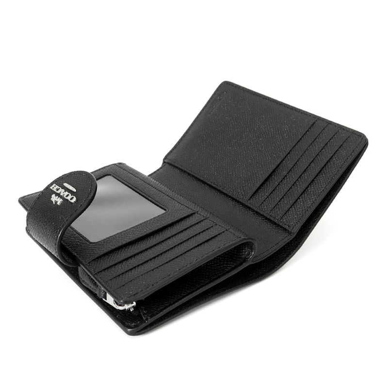 Brandol / COACH コーチ 二つ折り財布 シンプル レザー ブラック