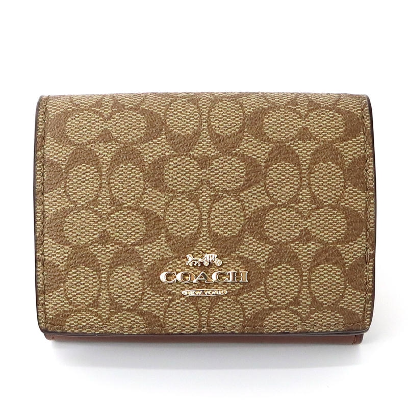 Brandol / COACH コーチ 三つ折り財布 シグネチャー ミニウォレット