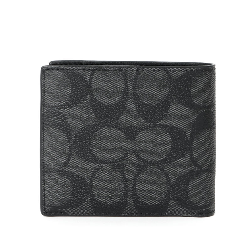 Brandol / COACH コーチ 二つ折り財布 シグネチャー ブラック系 CR428