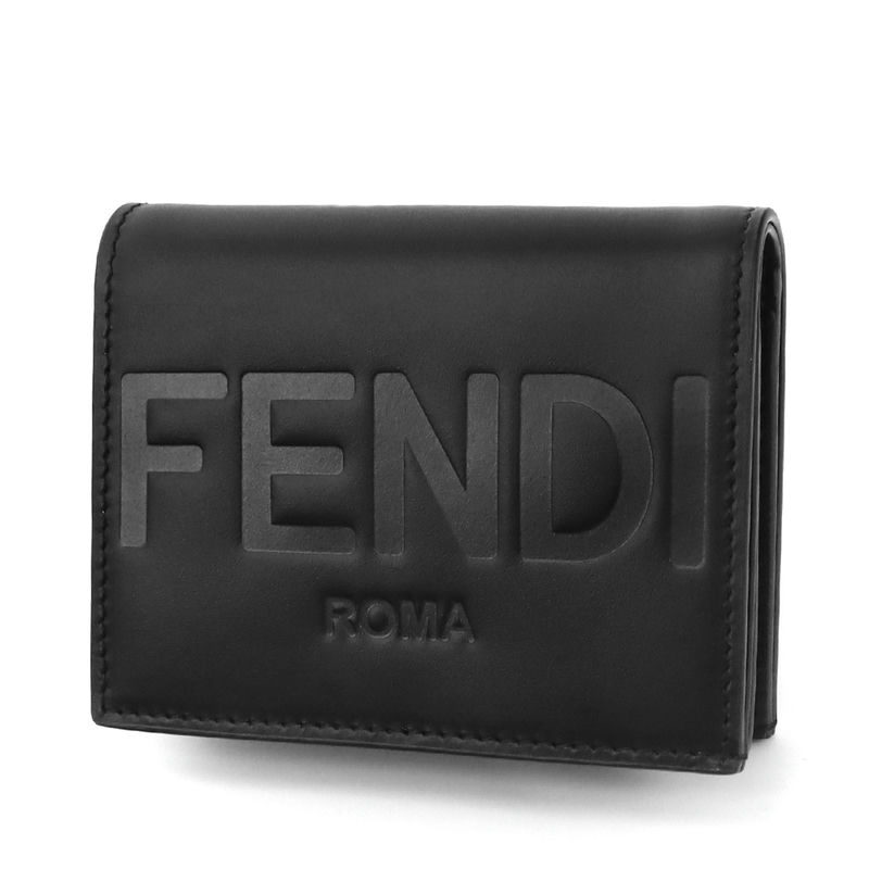 Brandol / FENDI フェンディ 二つ折り財布 ロゴ レザー ミニウォレット