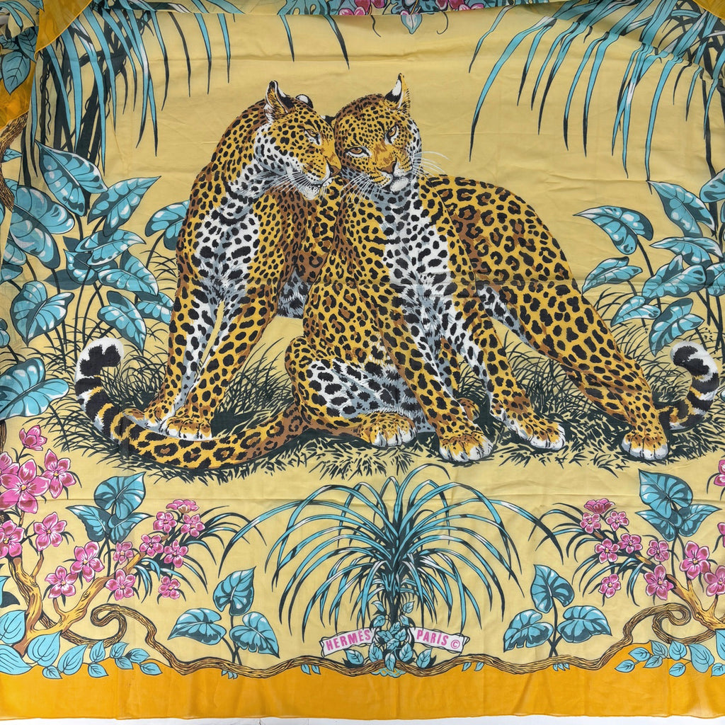 エルメス ヒョウ柄 ストール 大判 スカーフ ストール コットン