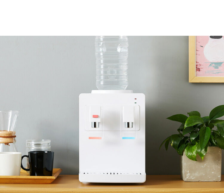 卓上 ウォーターサーバー ペットボトル対応 プッシュ式 ホワイト 温水