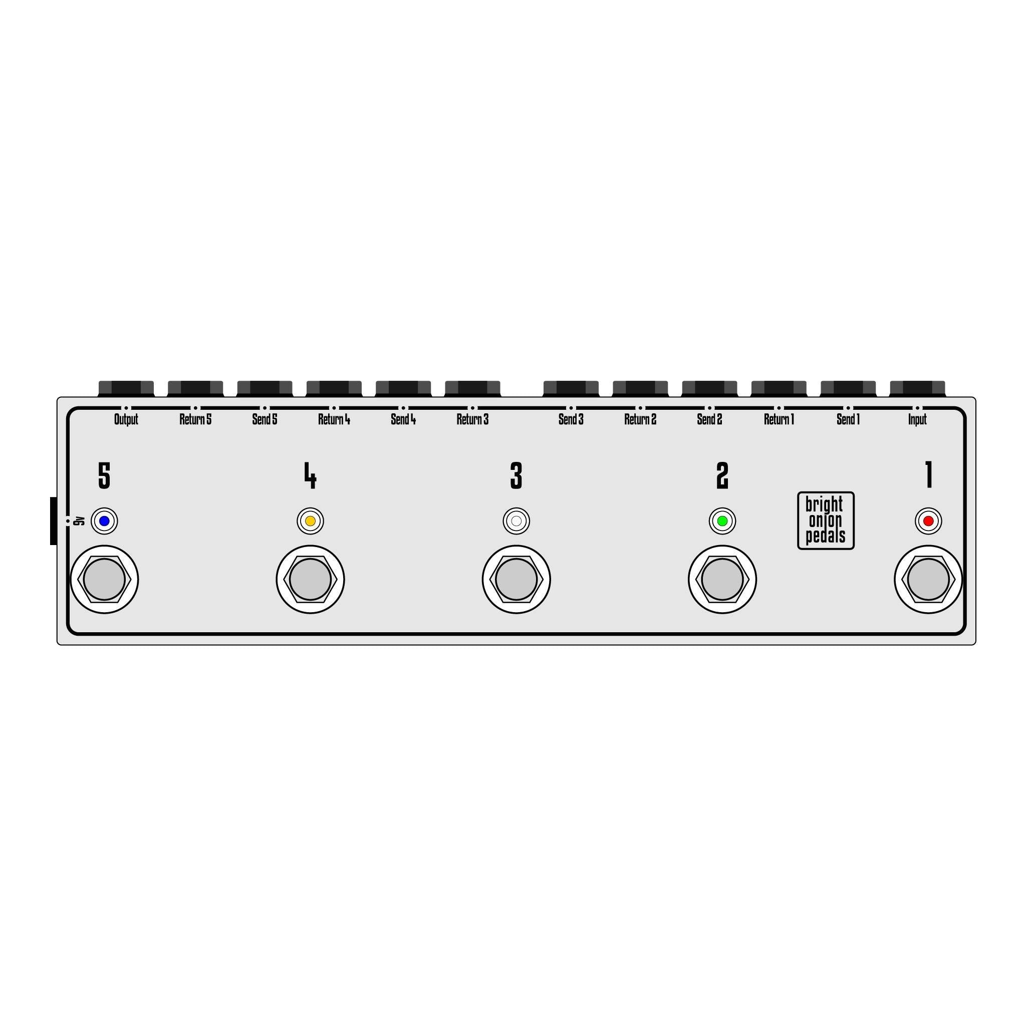 True Bypass Looper – Design Your Own 5 Switch Looper – Bright