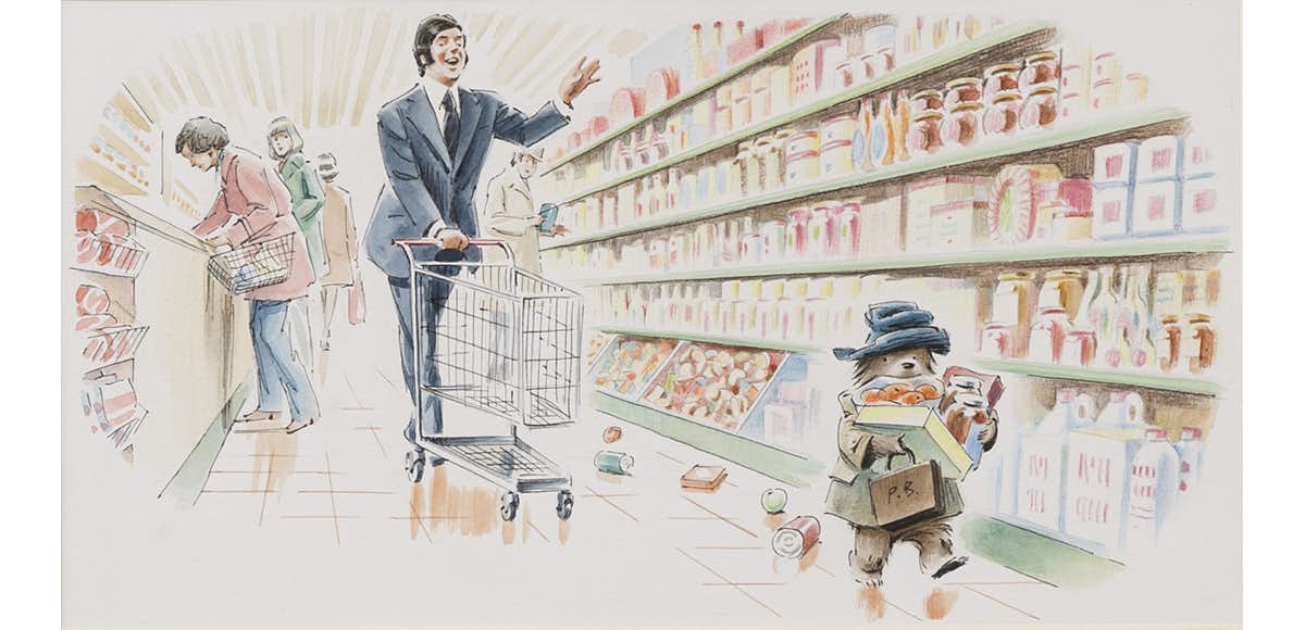 くまのパディントン絵画「ブラウンに着いたパディントン」バリー