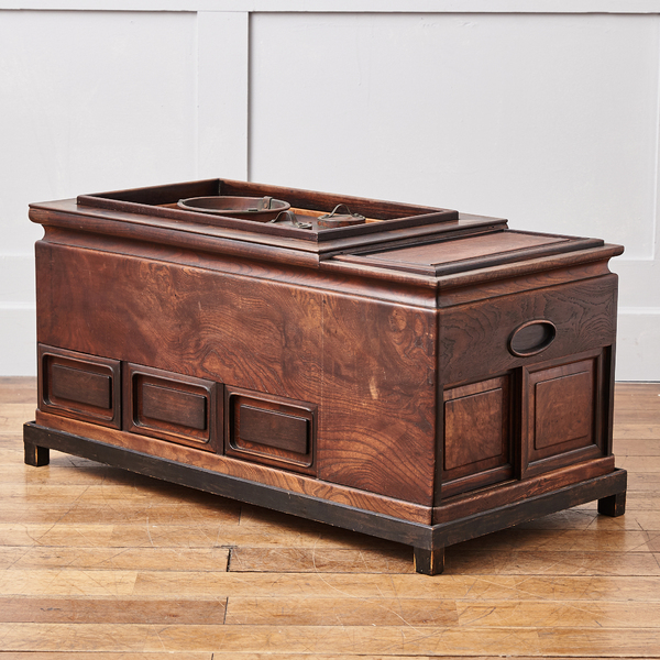 イズヤオンライン | 年代物 欅材関東長火鉢 値下げ 高級 総欅ケヤキ無垢