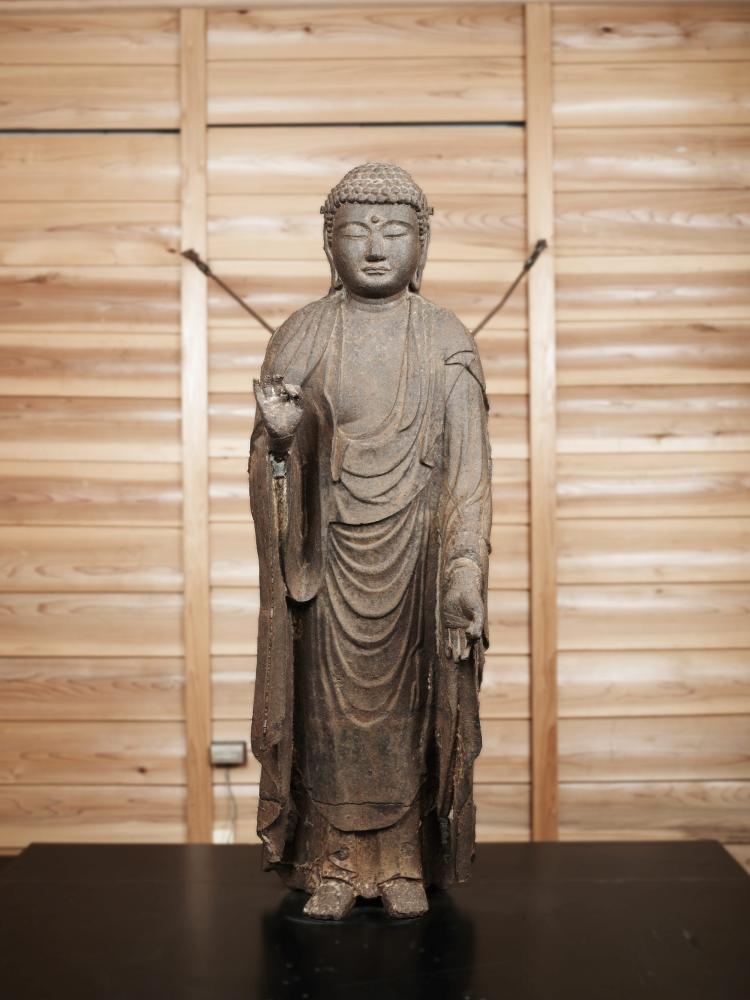 石仏、観音菩薩、全長51センチ、倉田辰彦作 【公式通販】