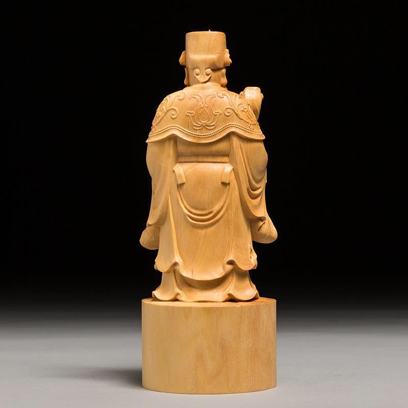 仏像専門店 仏像屋 / 天然ツゲ 黄楊 柘植 木彫り彫刻財神像 文財神