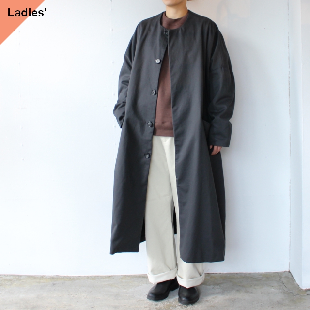 SETTO ノーカラーコート PORTE COAT STL-JK063（DARK GRAY） - C