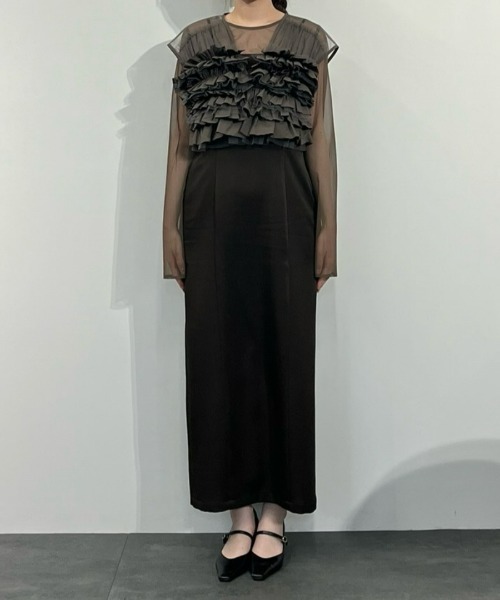 ANDRESD（アンドレスド）の「タフタチュールベストセットドレス