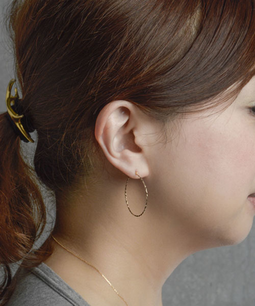 agete アガット K10 フープピアス ゴールド 【公式通販】