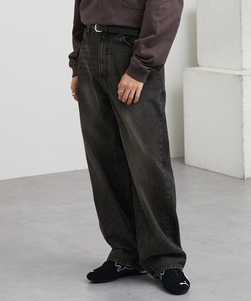 ヴィンテージライクセミワイドバレルシルエットデニムパンツ MONO-MART