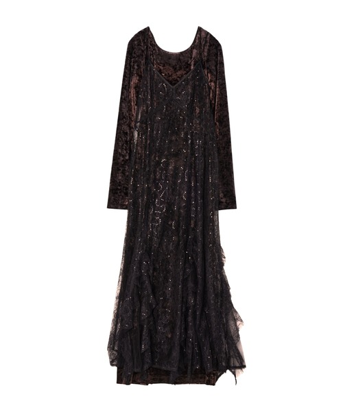 スパークルレースベロアドレス / sparkle lace velour dress（ドレス