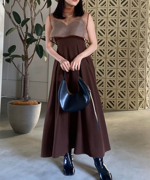 Ameri（アメリ）の「LAYERED CAMI FLARE DRESS（ワンピース）」 - WEAR