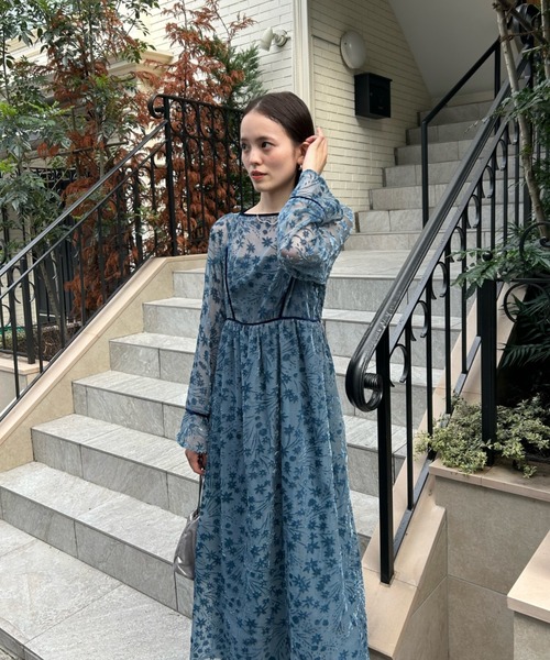 mystic オケージョンドレス 花柄ベロアワンピース セール】【森川企画