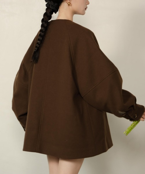 ウェーブデザインミドルコート（その他アウター）｜hinari（ヒナリ）の