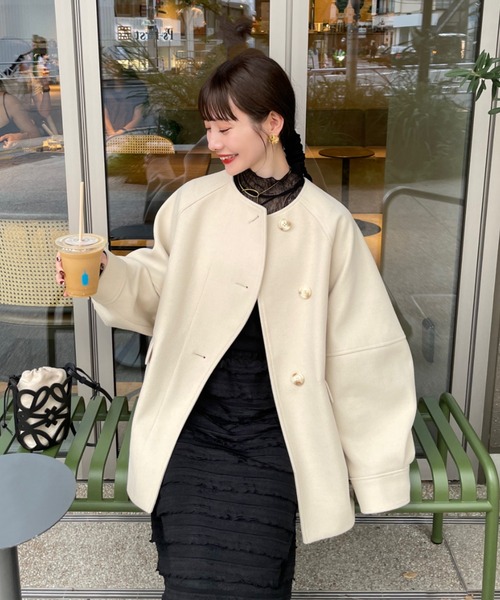 ウェーブデザインミドルコート（その他アウター）｜hinari（ヒナリ）の