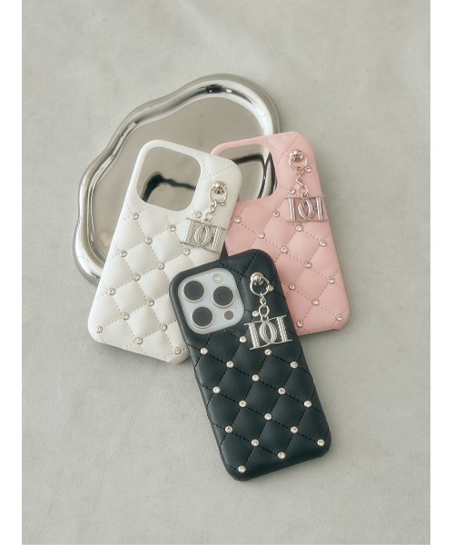 キルティングビジューDDチャームiPhoneケース（スマホケース/カバー