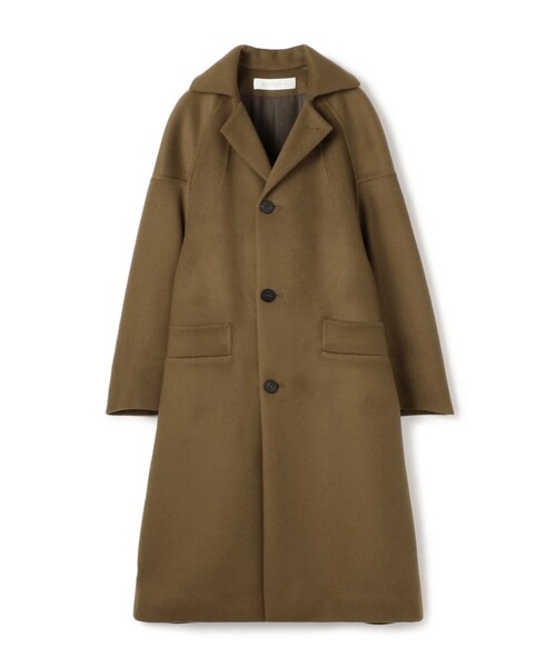 ウールダブルフェイス オーバルロングコート（チェスターコート