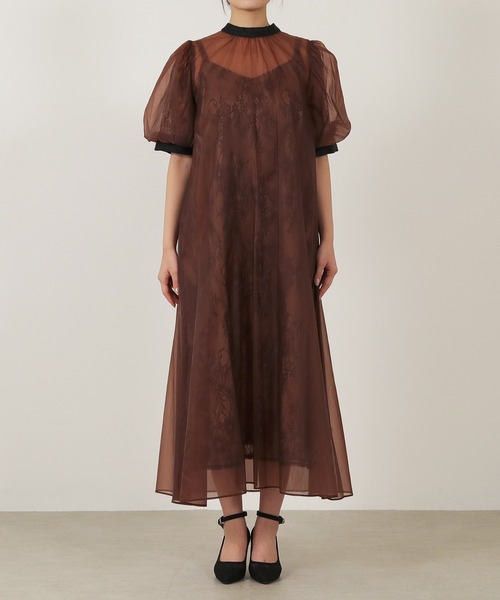 Kana Aラインシアーワンピース　結婚式　オケージョンドレス Aライン シアー オーバー ワンピース パーティードレス