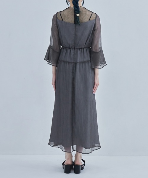 セール】ラメチュールシフォンドレス ワンピース 結婚式（ドレス