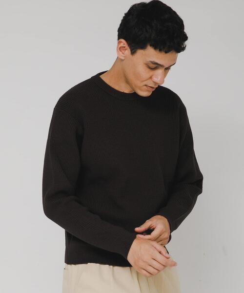 セール】ウォッシャブルワッフルニットプルオーバー（ニット/セーター