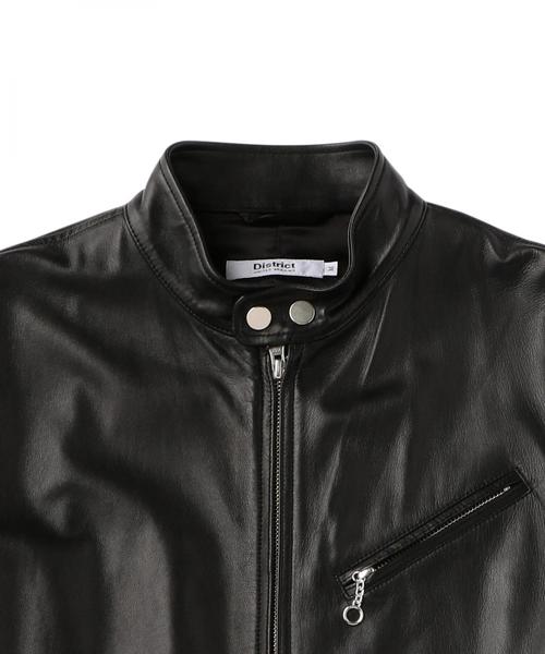 District United Arrows シングルライダース レザー メンズ シングル