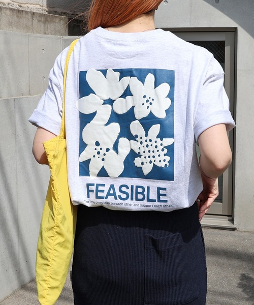 前後ロゴ入りフラワープリント半袖Tシャツ（Tシャツ/カットソー