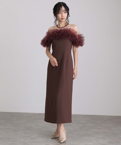 atlo パーティドレス オケージョンドレス ブラウン Mサイズ 人気 atlo