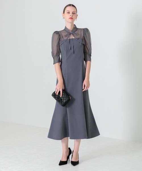 セール】【LEJA】花柄ボレロマーメイドワンピースセットアップロング