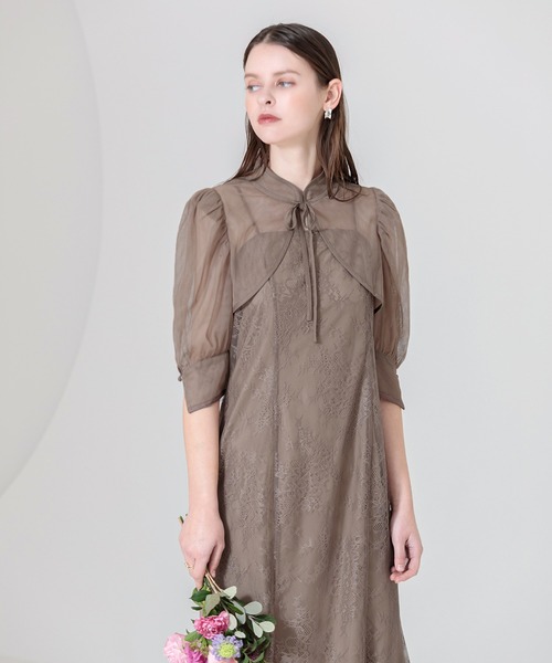 セール】【LEJA】花柄ボレロマーメイドワンピースセットアップロング