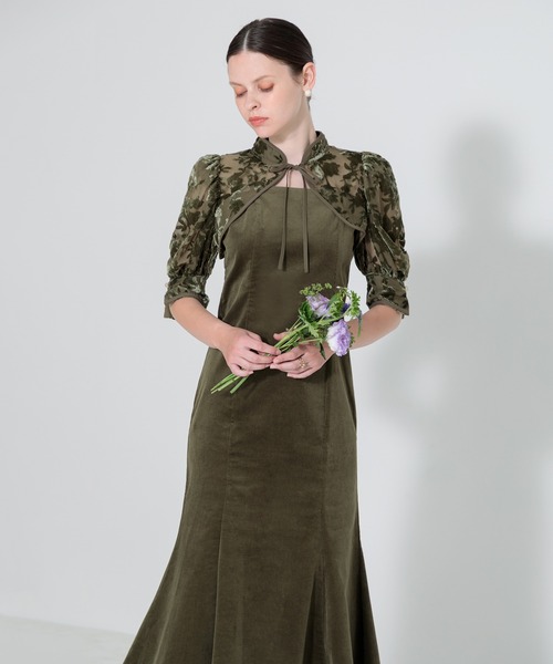 セール】【LEJA】花柄ボレロマーメイドワンピースセットアップロング