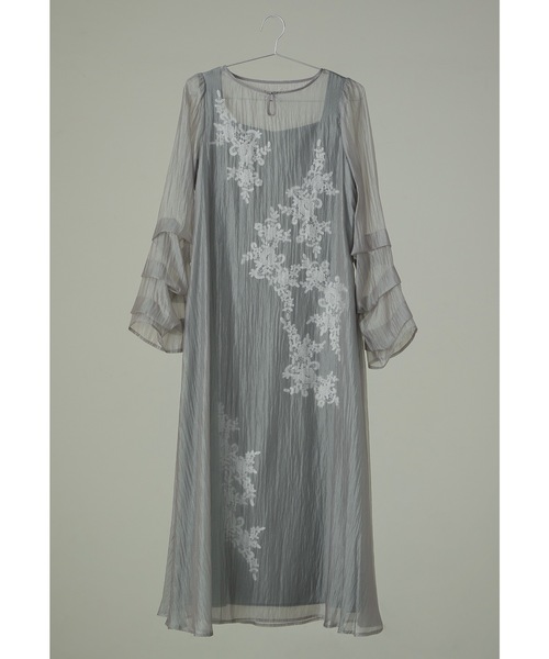 シアーAラインワンピース 結婚式 パーティードレス オケージョンドレス