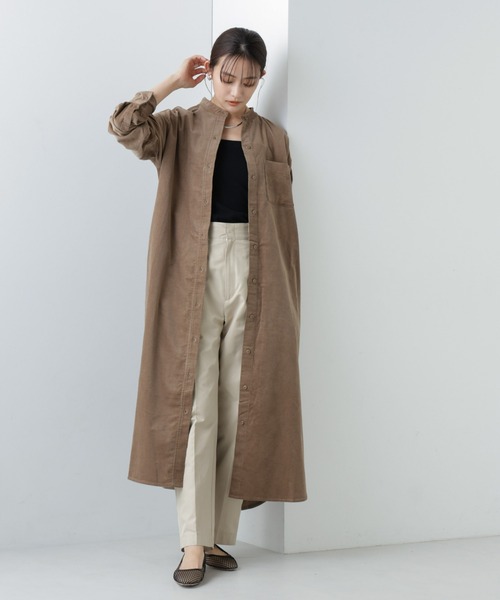 セール】【WEB限定】コーデュロイシャツワンピース（シャツワンピース