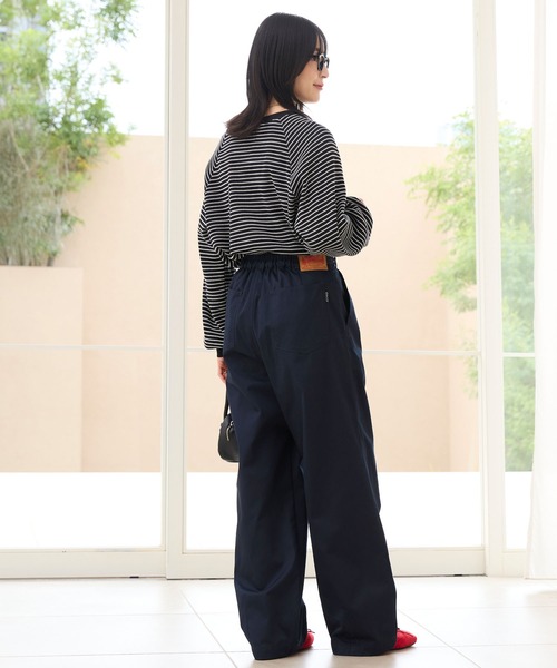 ハイウエストワイドイージータックカーブパンツ〈マシンウォッシャブル