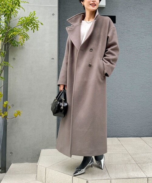 きれいめ◎CHILD WOMAN ウール チェスターコート オリーブカーキ系