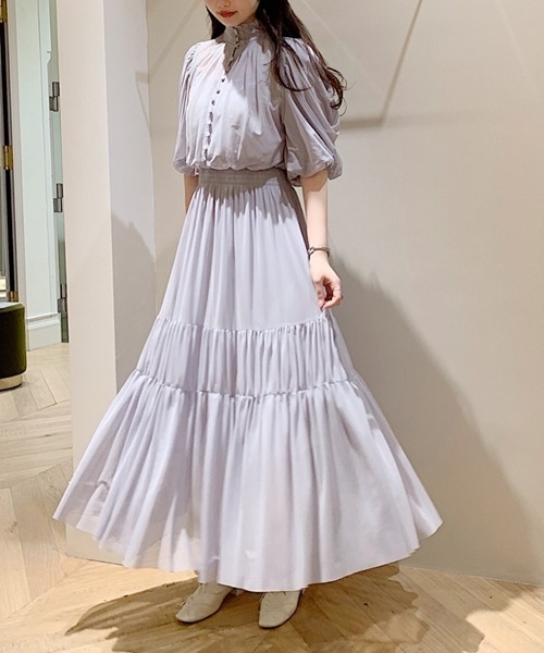 SNIDEL（スナイデル）の「Sustainableチュールティアードドレス