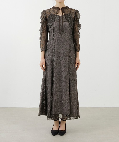 セール】3way レースボレロセット フラワー 総レース フレア ドレス