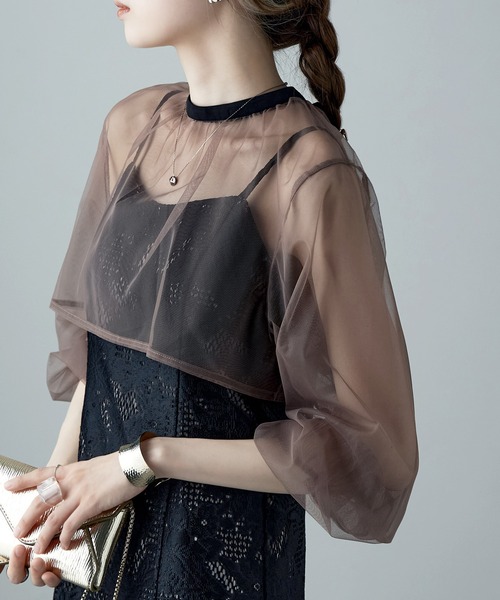 3wayシフォンボレロ&レースキャミドレス 結婚式 ワンピース（ドレス