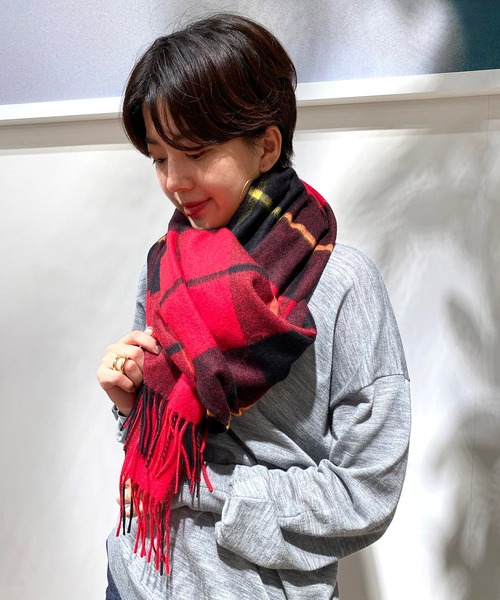 ジョンストンズ 中判 マフラー スカーフ グレースチュワート タータン