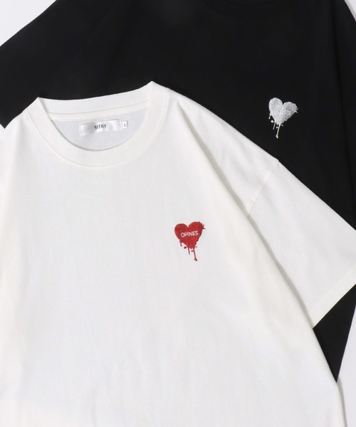 セール】SITRY Heart Embroidery T-Shirt/別注 オーバーサイズ ハート