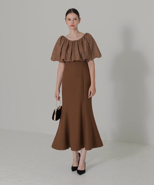 セール】【LEJA】2WAYオフショルダーパフスリーブバリエマーメイド