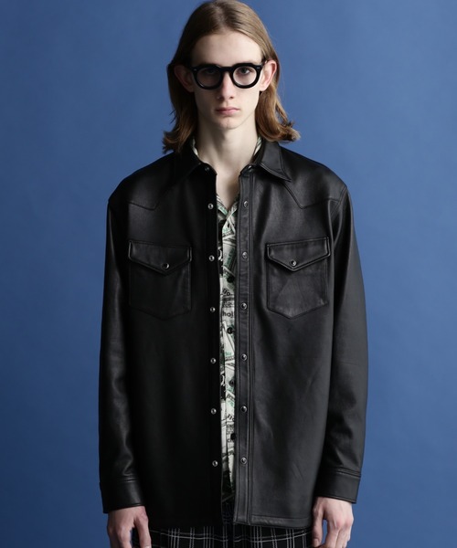 schott（ショット）の「Schott/ショット/LAMB LEATHER WESTERN SHIRT